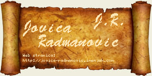 Jovica Radmanović vizit kartica